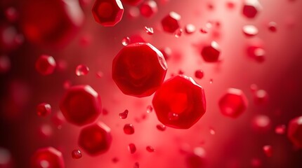 Close-Up of Red Blood Cells in a 3D Abstract Background