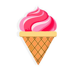 ピンクのアイスクリームベクター素材
