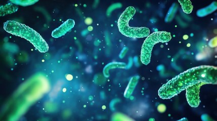 Fototapeta premium health abstract background with swirling digestive bacteria,