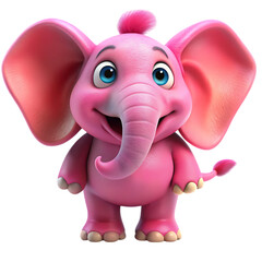 Fototapeta premium Cute Pink Elephant Cartoon Image