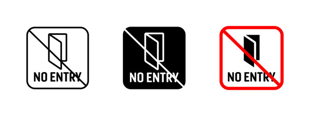 No entry icon. Restricted access vector illustration. Prohibited area sign for security enforcement. Warning symbol used to indicate restricted zones, private property and controlled access areas.