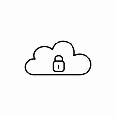 Cloud security icon vector sign