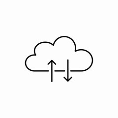 Cloud download icon vector sign