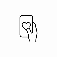 smartphone heart tap icon sign vector