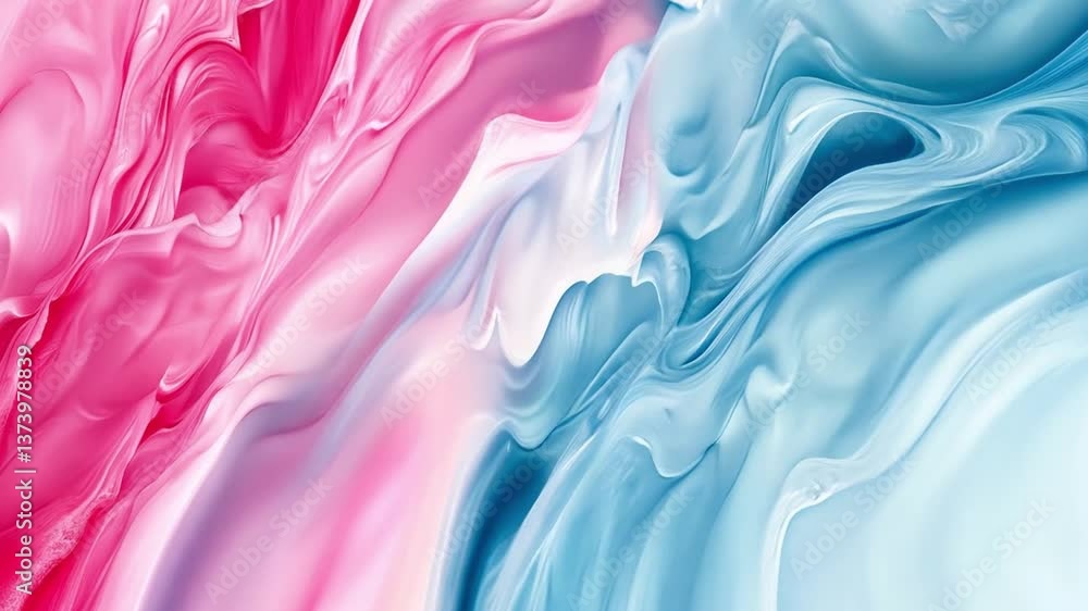 Aufkleber abstract fluid art background with swirls of pink and blue paint in a beautiful color harmony ideal 