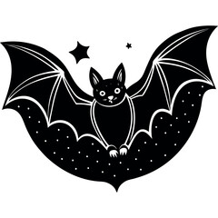 A bat-flying-in-the-night-sky-vector-illustration