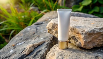 Cream product mock up isolated on a white background