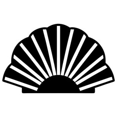 Black and white Japanese fan vector illustration