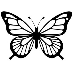 Minimalist Butterfly in Line Art Style, Elegant, Decorative Vector Illustration