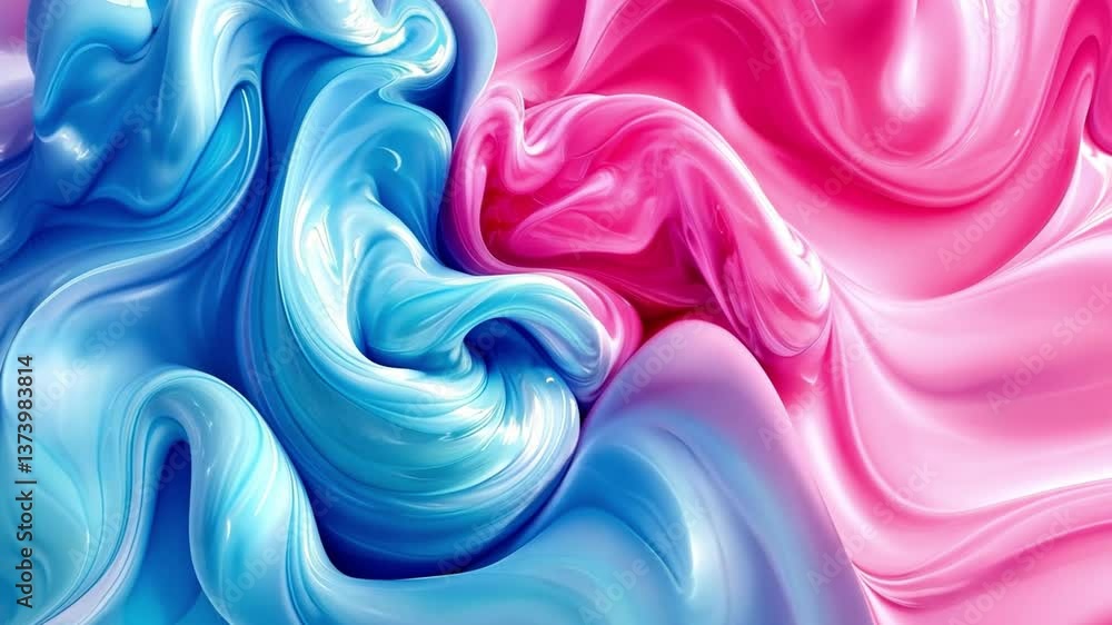Poster abstract swirls of pink and blue paint create a stunning visual experience in smooth and fluid motio
