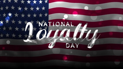 National Loyalty Day with waving American flag . Suitable for patriotic designs, national holidays, educational content, historical events.