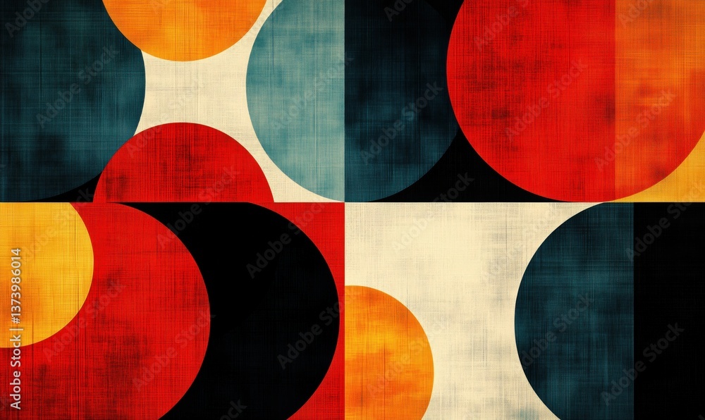 Aufkleber abstract geometric pattern with vibrant colors and shapes in modern design style