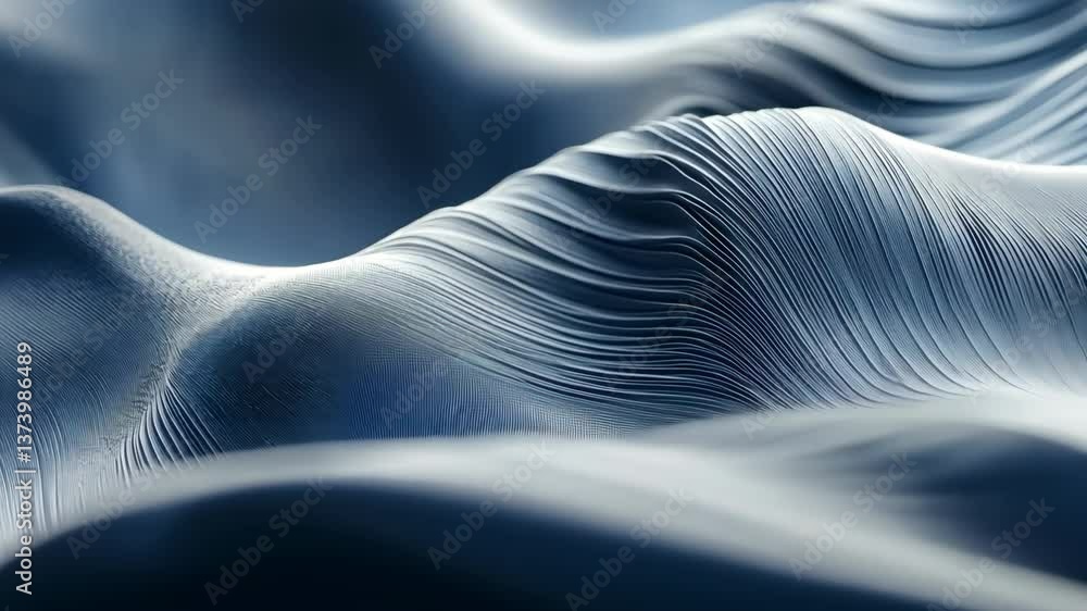 Aufkleber wavy fabric texture in shades of blue creating a serene and flowing appearance in a close-up composi