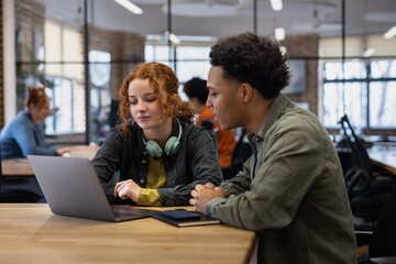 Young Colleagues Engaged in Digital Discussion