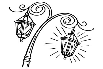 Vintage birdcage vector art with lantern icon design