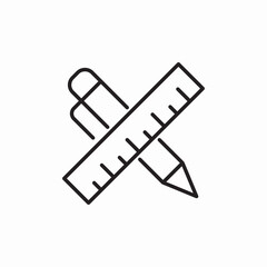 pen ruler icon sign vector
