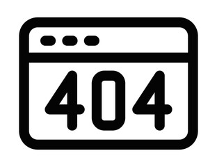 Web browser 404 error vector icon. Editable stroke.