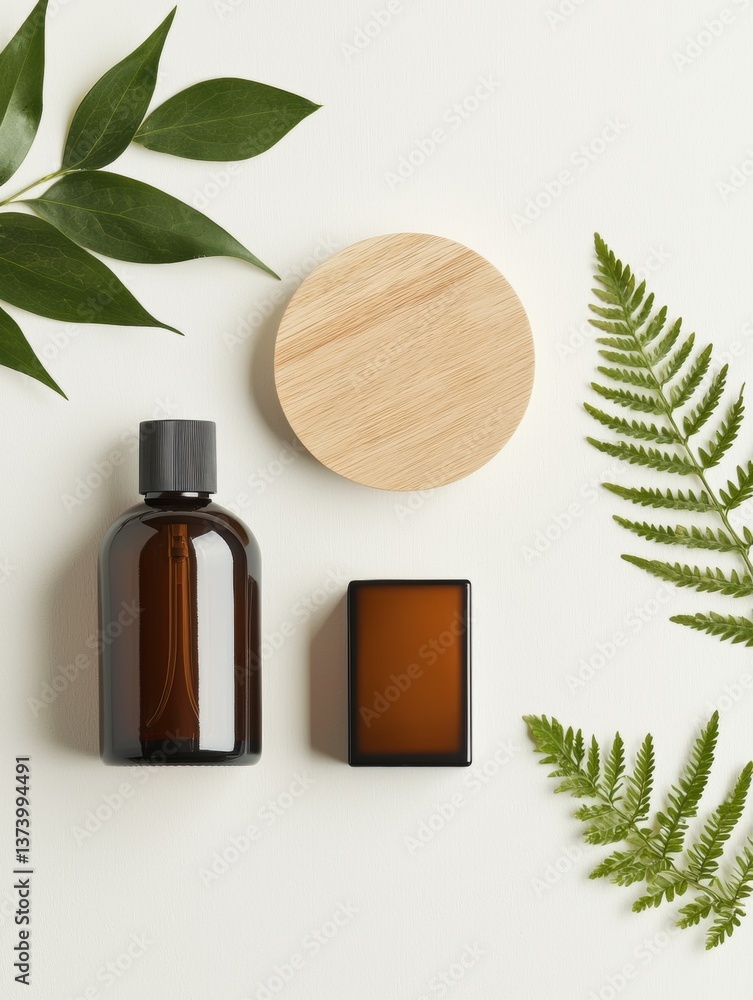Poster flat lay of various objects arranged on a white background. on the left side of the image, there is 