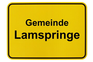 Illustration eines Ortsschildes der Gemeinde Lamspringe in Niedersachsen