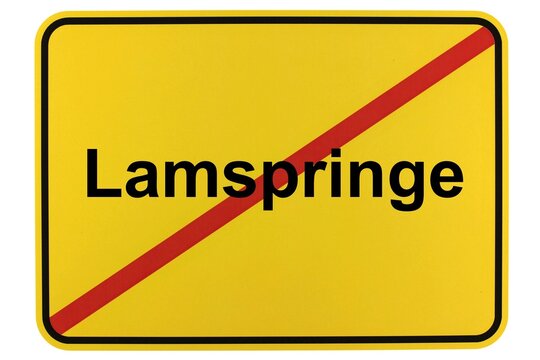 Illustration eines Ortsschildes der Gemeinde Lamspringe in Niedersachsen