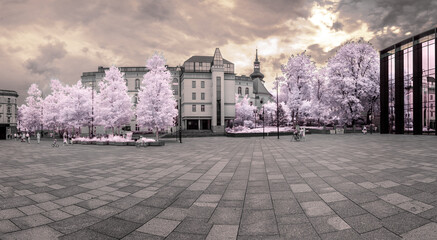 centrum miasta Opole na fotografii w podczerwieni