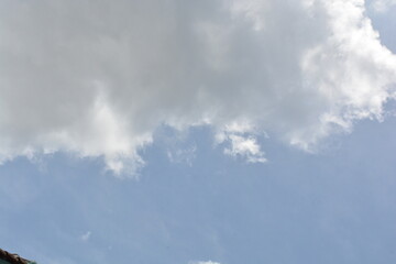 White clouds with blue sky on sunny day
