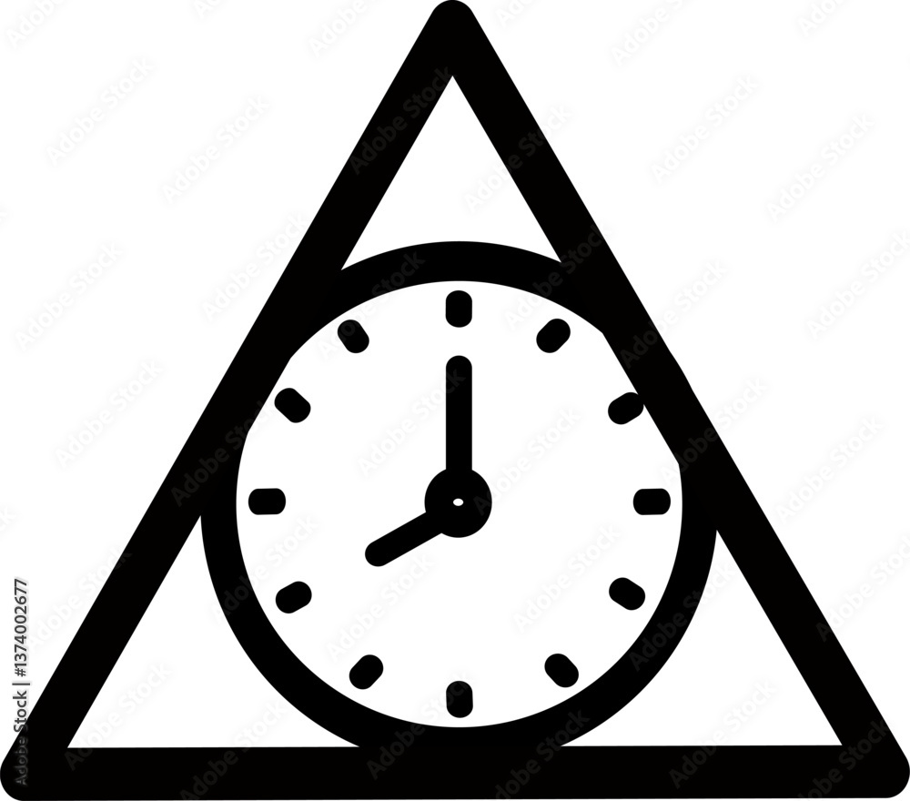 Aufkleber triangle clock icon. clock time vector icon. vector and not ai. replaceable vector design.