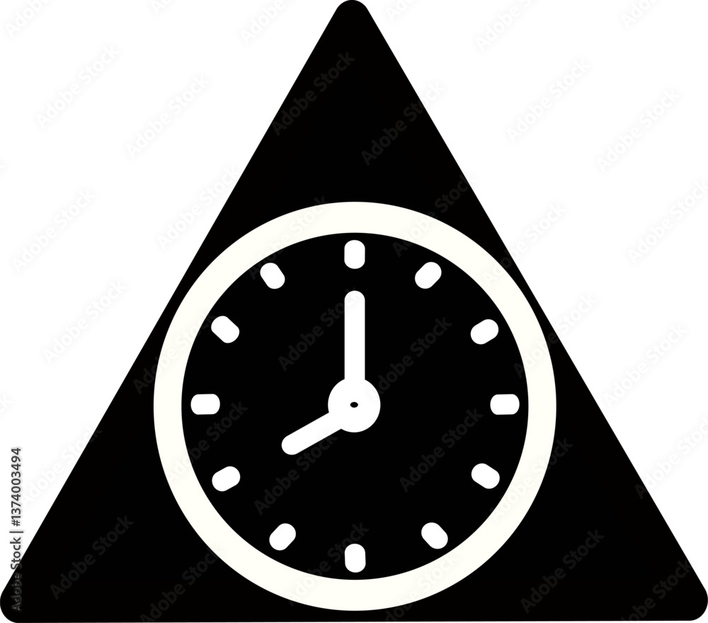 Aufkleber triangle clock icon. clock time vector icon. vector and not ai. replaceable vector design.
