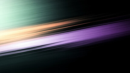 Abstract digital art featuring smooth, flowing lines in shades of green, orange, and purple against dark background, creating sense of motion and depth