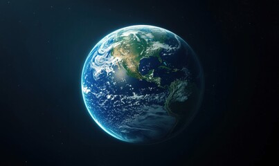 Obraz premium Earth from space showcasing North America and surrounding oceans in stunning detail