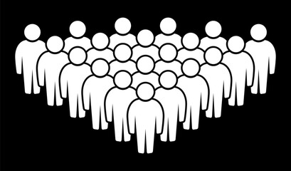 Symbol, ikona ludzi. Biały plik wektorowy na czarnym tle. © robert6666