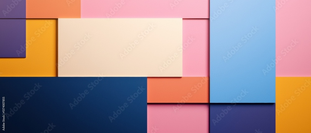 Fototapete abstract background made up of multiple overlapping squares in different colors.