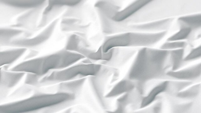 White fabric material folding and smoothing mockup, looped animation