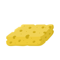 Vector illustration with sponge for cleaning and house cleaning isolated on white background. Logo or icon with items for sanitation.