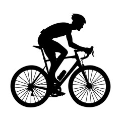 Obraz premium silhouette of a cyclist, road bike cycling sports, fitness riding vector illustration