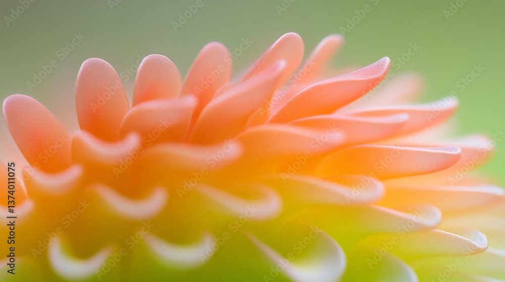 Poster vivid orange macro flower form layered in gradient pattern showcasing biological shape in smooth vis