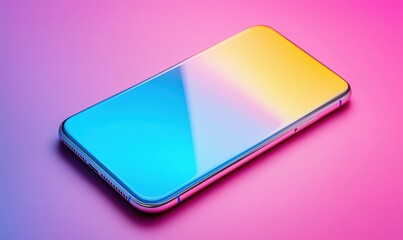 Vibrant smartphone with gradient screen showcasing modern design and technology