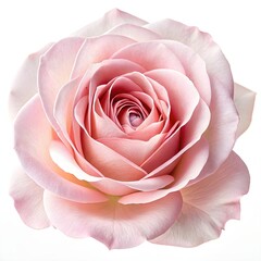 Beautiful Pink Rose Blossom with Delicate Petals Isolated