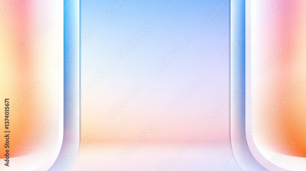 Poster a clean, simple vertical border with soft color gradients, perfect for creating professional documen