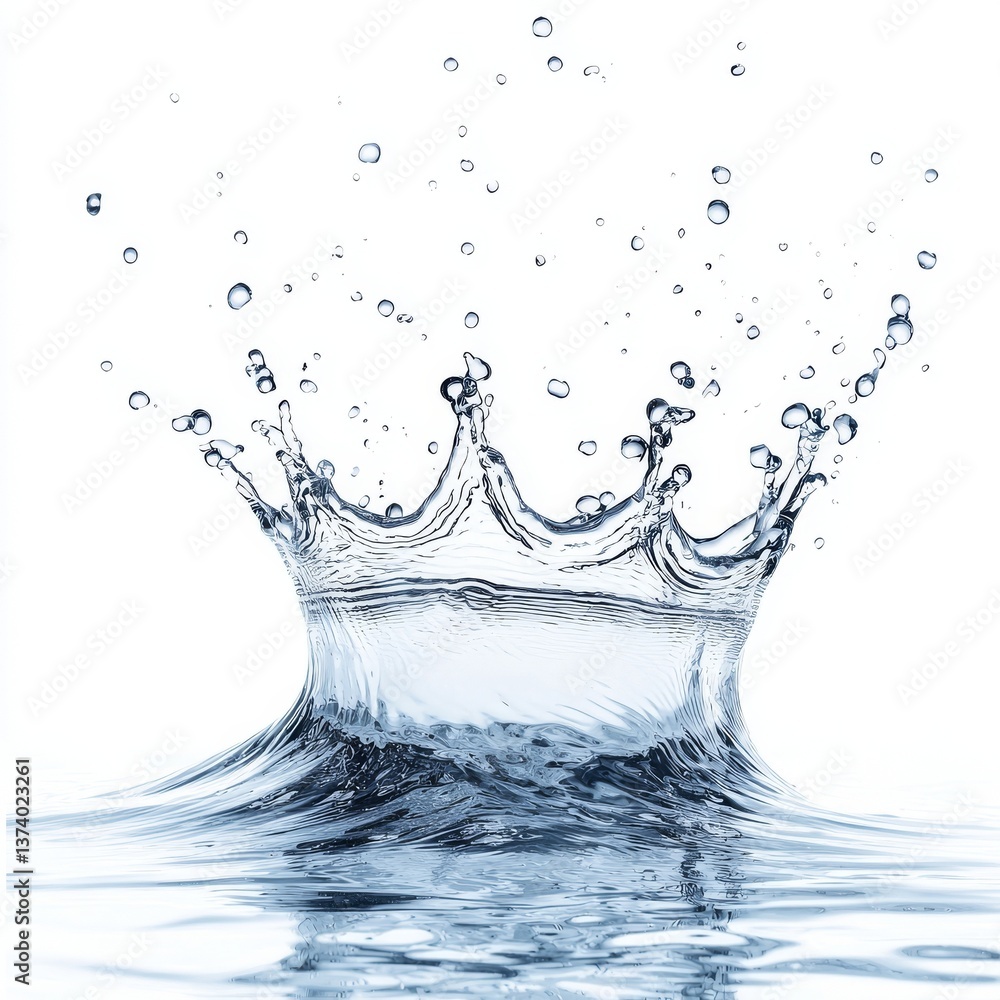 Poster generative ai has created an abstract futuristic 3d texture featuring a glistening clear water splas