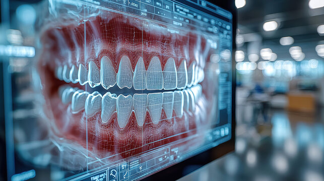 High-tech dental scanning process highlights teeth issues with detailed 3D mapping