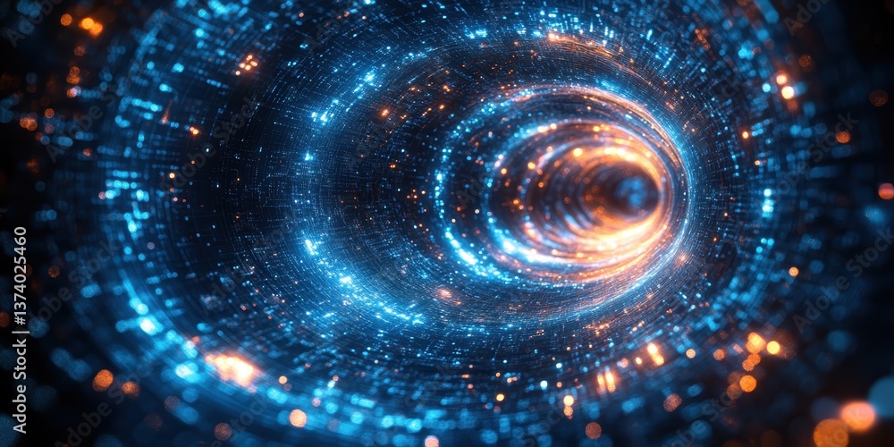 Poster cosmic tunnel: a captivating artistic depiction of a cosmic tunnel, showcasing an immersive journey 