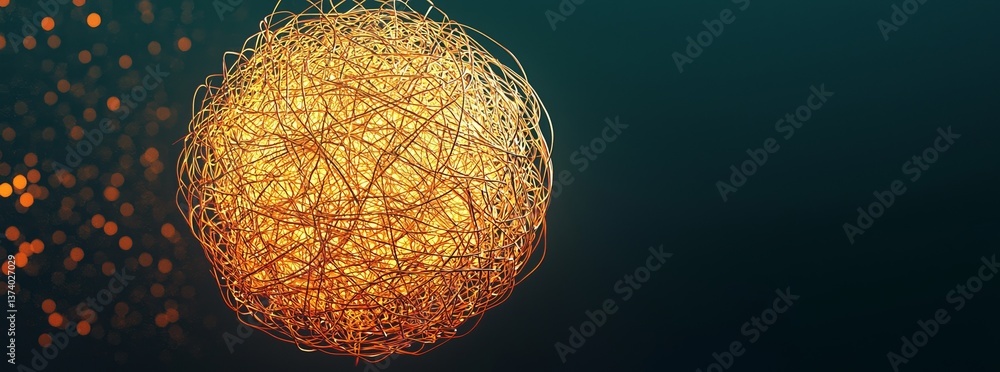 Poster the fusion of high-tech and nanostructure development is exemplified in a 3d illustration of abstrac