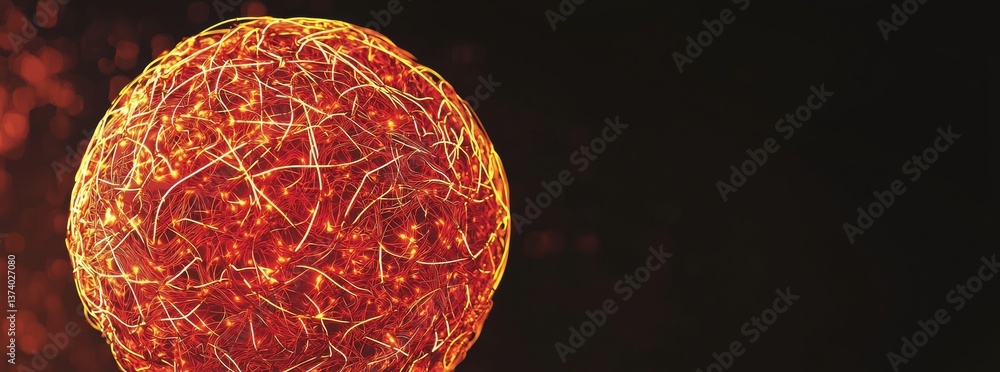 Poster the concept of ai is represented by a nanotechnological cocoon and a futuristic processor within a c