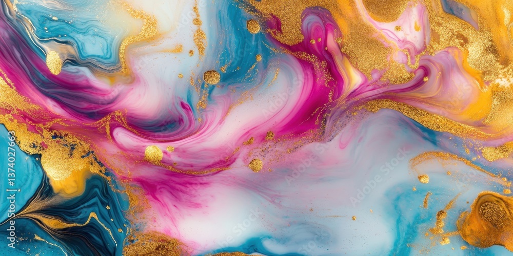 Poster abstract swirl of colors: a captivating abstract composition of vibrant hues and fluid patterns, whe