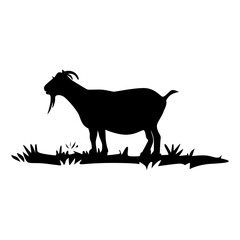 goat silhouette, black isolated. Vector illustration