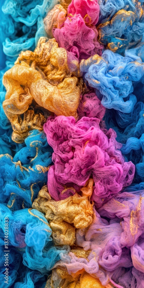 Poster colorful abstract smoke: a captivating visual display of vibrant, swirling smoke in an array of rain