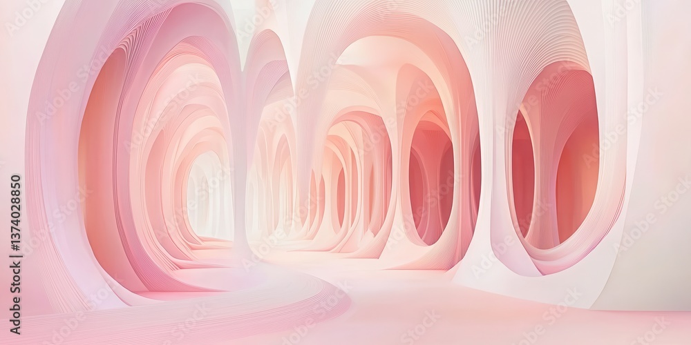 Poster abstract architectural wonders: an artistic and imaginative journey through a series of interconnect
