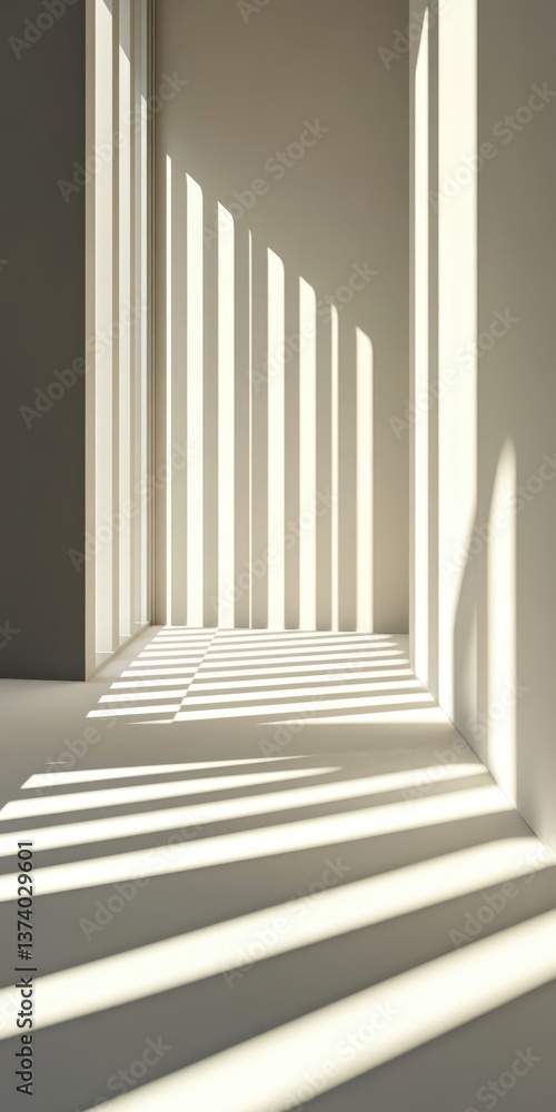 Poster shadow play in architecture: an architectural perspective that highlights the geometric interplay of