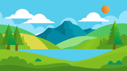 Obraz premium landscape with mountains and blue sky